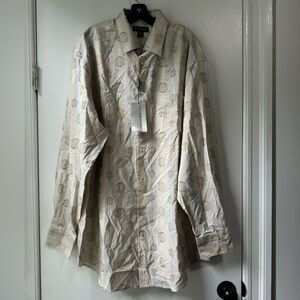 Jhane Barnes Embroidered Textured Yarn Shirt Men Size 1XT/1XH